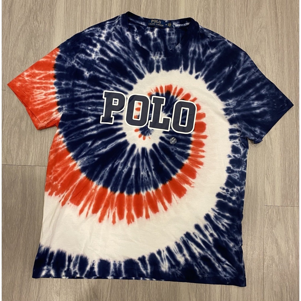 Polo Ralph Lauren Americana Tie Dye T Shirt Mens M Classic Fit Cotton NWT $69‎